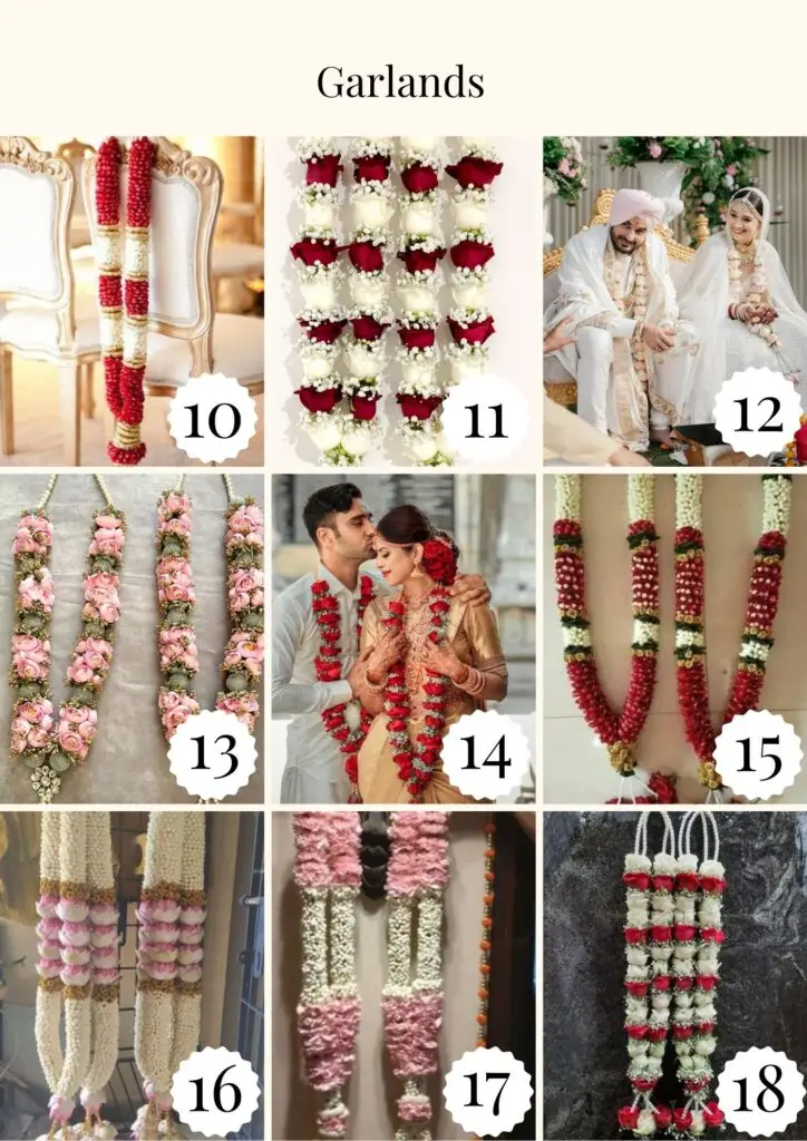 Indian wedding garland designs Singapore 10-18 carnation marigold mixed maalai